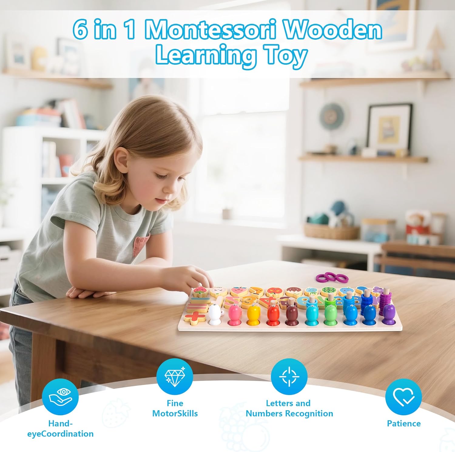 Miosea 200-Piece Wooden Domino Set for Kids