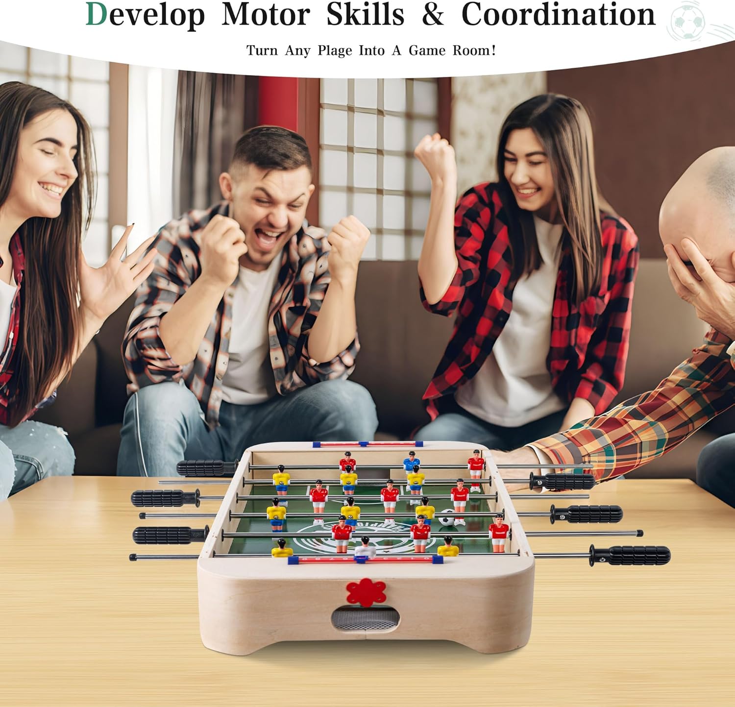 Miosea Kids Foosball Tabletop Game Wood Football Table