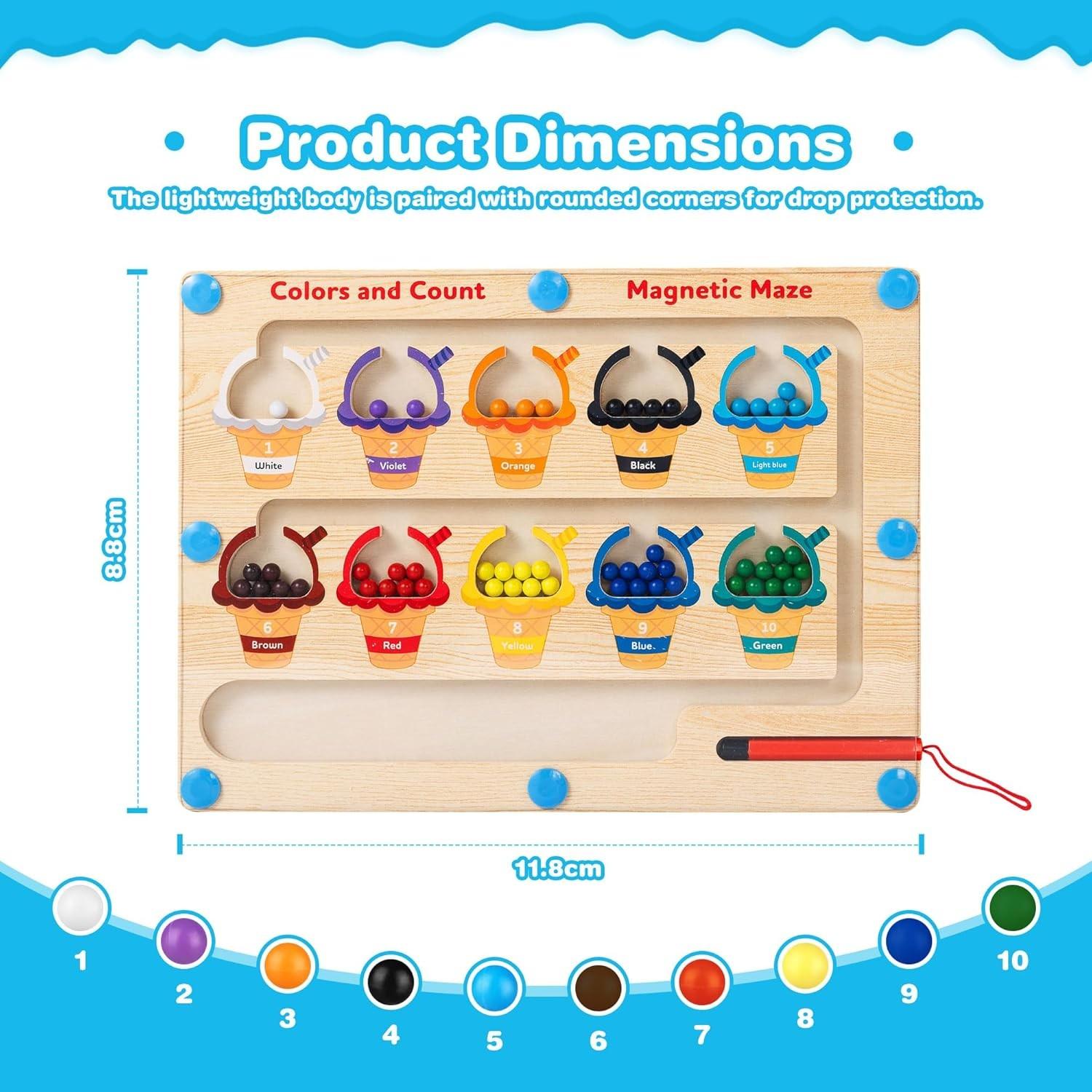 Miosea Magnetic Color & Number Maze