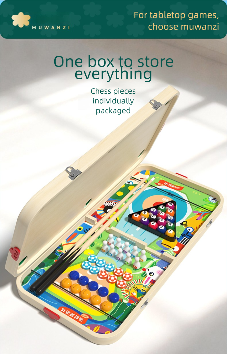 Miosea 5-in-1 Wooden Tabletop Game Set