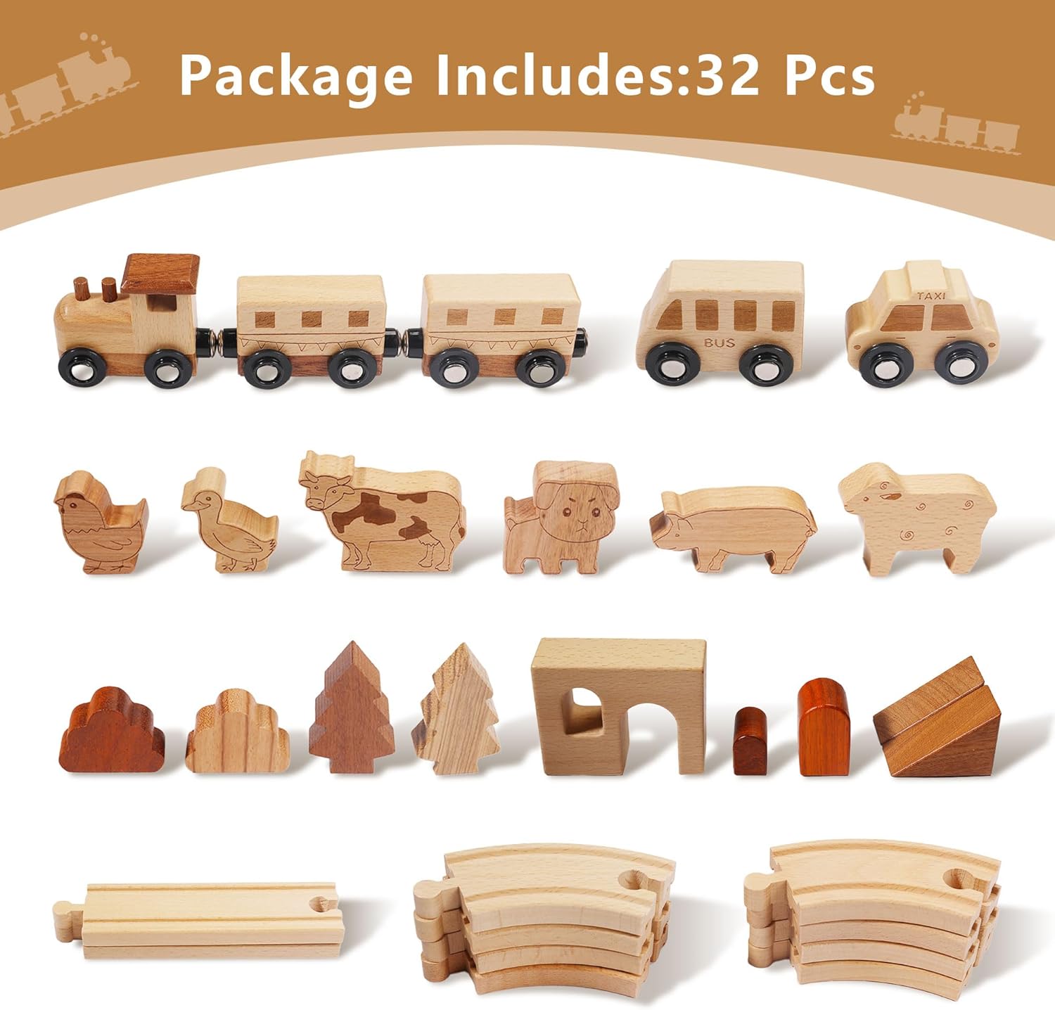 Miosea Wooden Train Set