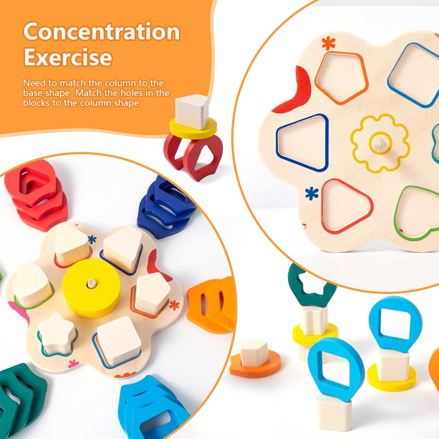 Miosea Wooden Stacking Toy for Toddlers