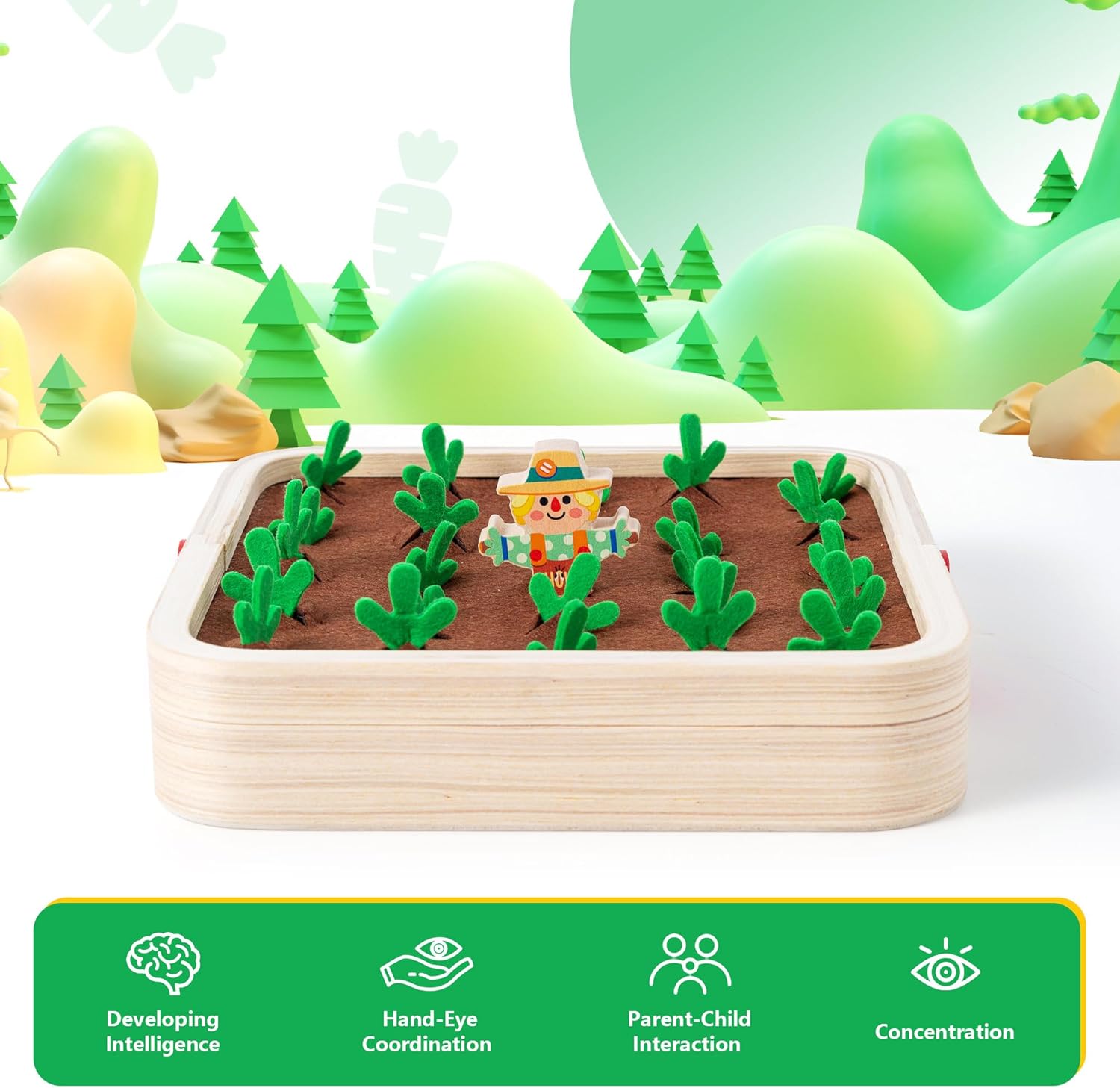 Miosea Montessori Kids Carrots Toy Carrot Harvest Game