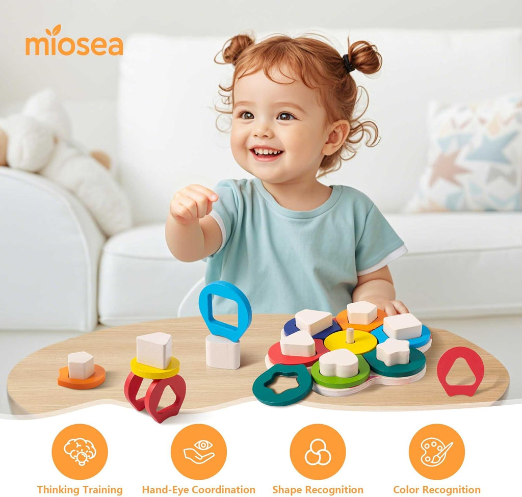 Miosea Wooden Stacking Toy for Toddlers