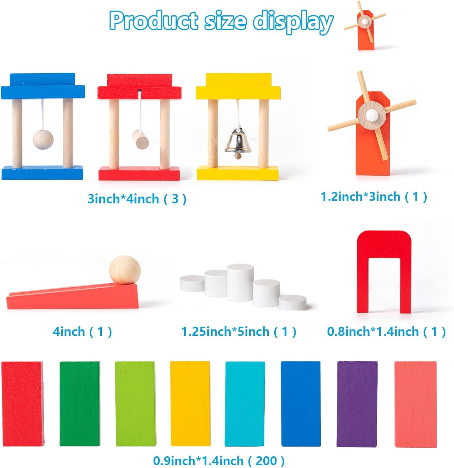 Miosea 200-Piece Wooden Domino Set for Kids