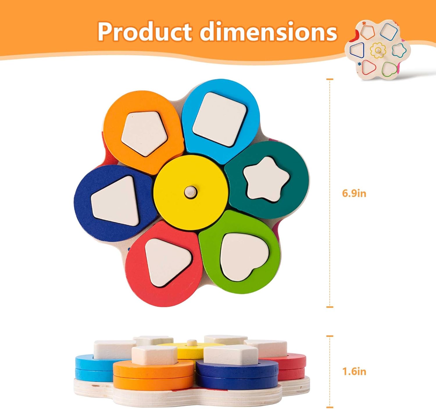 Miosea Wooden Stacking Toy for Toddlers
