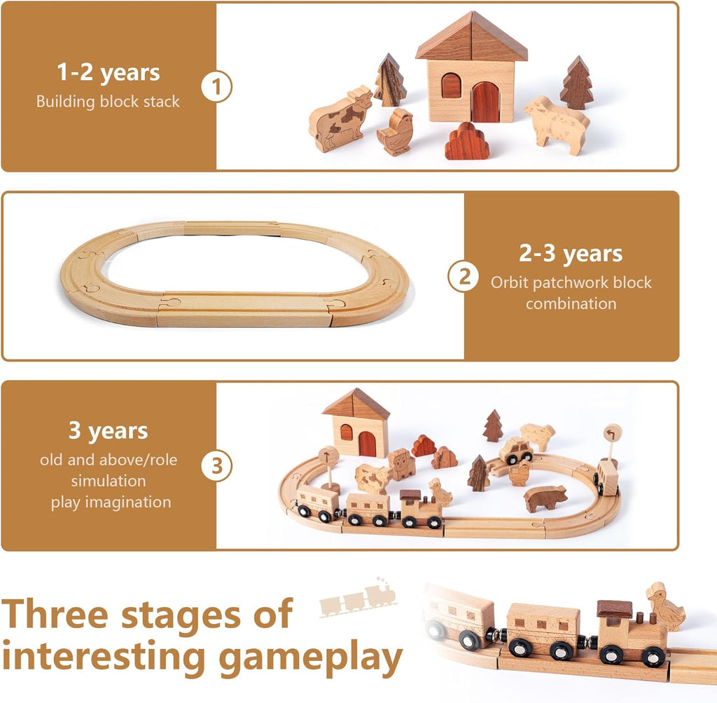 Miosea Wooden Train Set