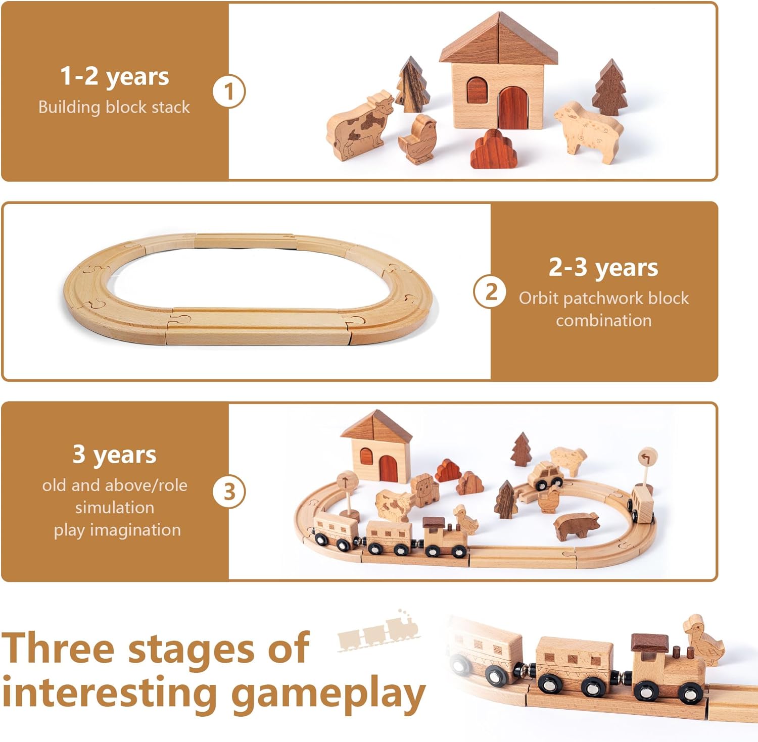 Miosea Wooden Train Set