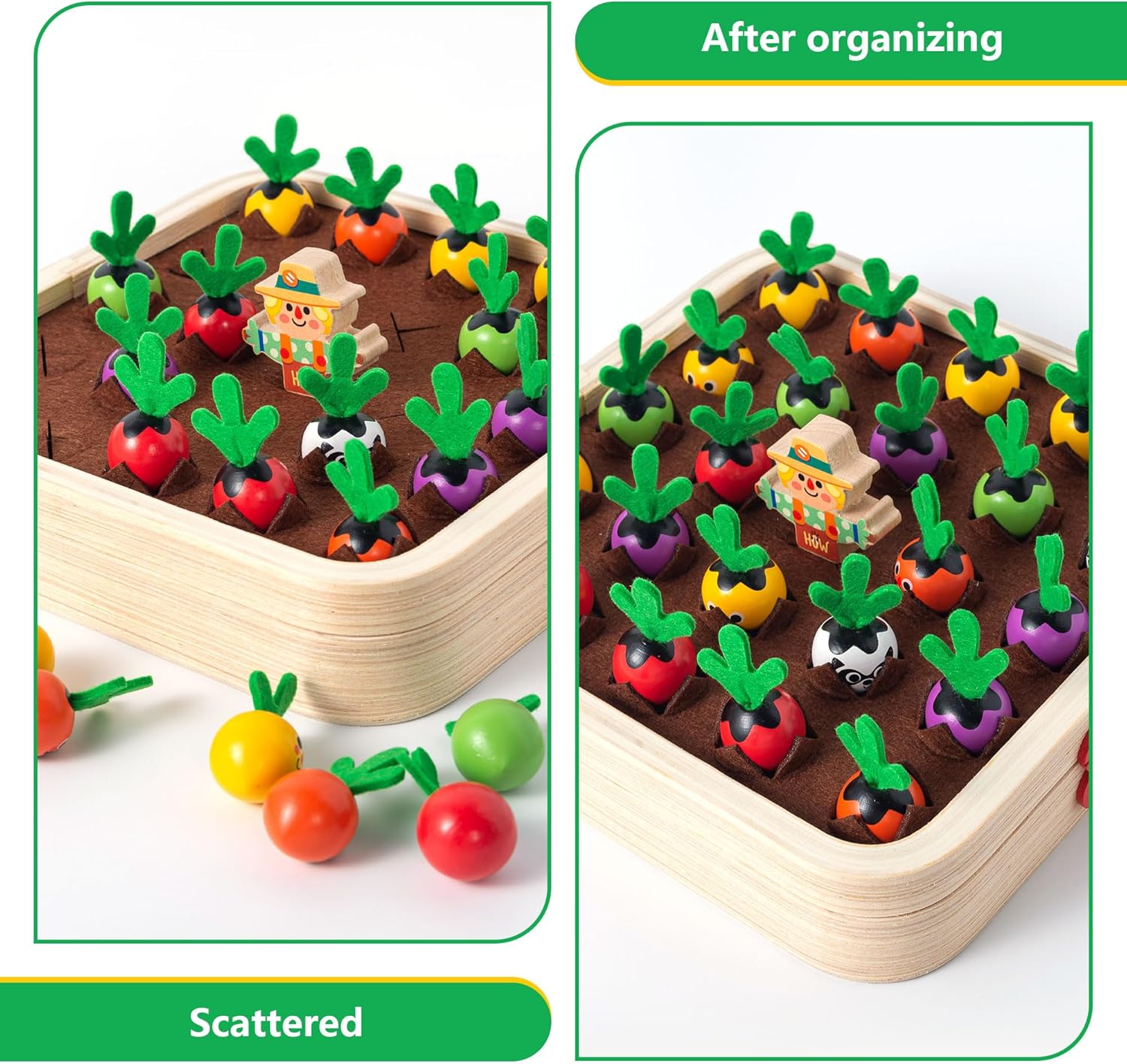 Miosea Montessori Kids Carrots Toy Carrot Harvest Game
