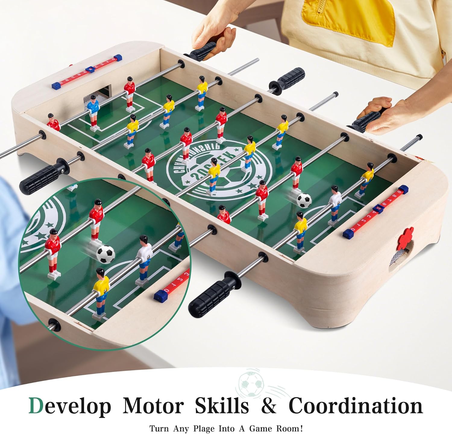 Miosea Kids Foosball Tabletop Game Wood Football Table