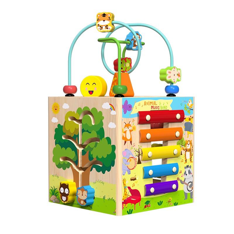 Miosea 5-in-1 Wooden Bead Maze Puzzle