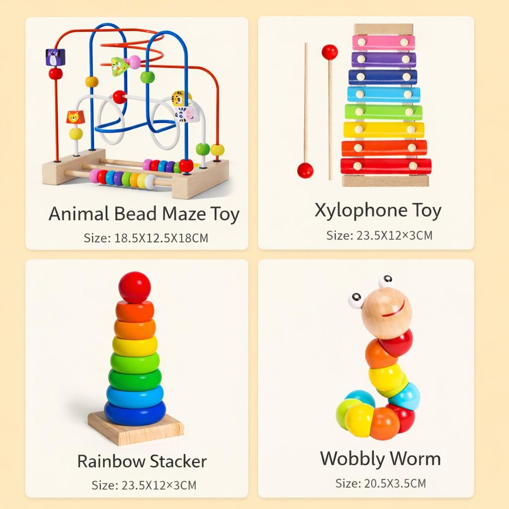 Wooden Animal Bead Maze Toy for Toddlers Ages 1-3, Montessori  Wire Maze with Colorful Sliding Beads & Cute Animals, Fine Motor  Skills & Hand-Eye Coordination, Educational Birthday Gift for  Boys and Girls