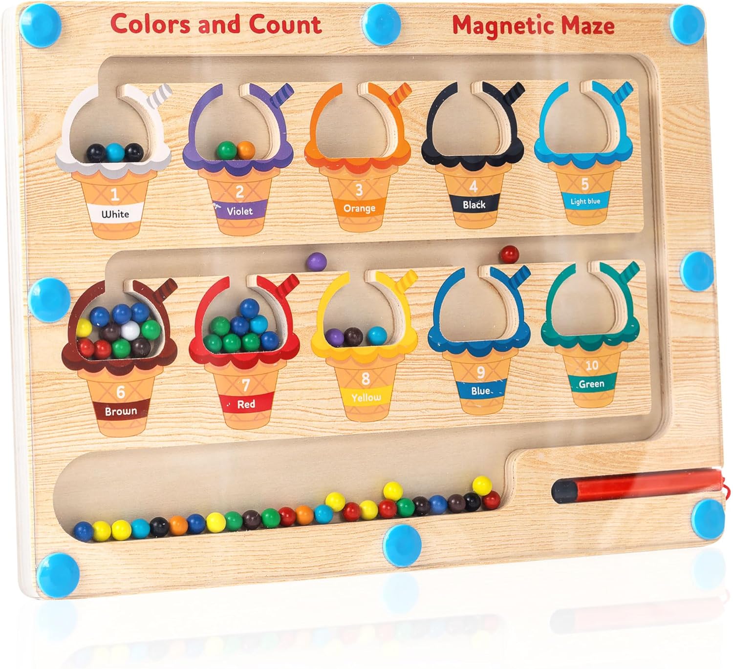 Miosea Magnetic Color & Number Maze